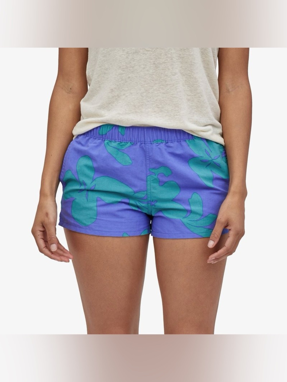 Patagonia Barely Baggies Shorts Sz L in Kalani Big Float Blue